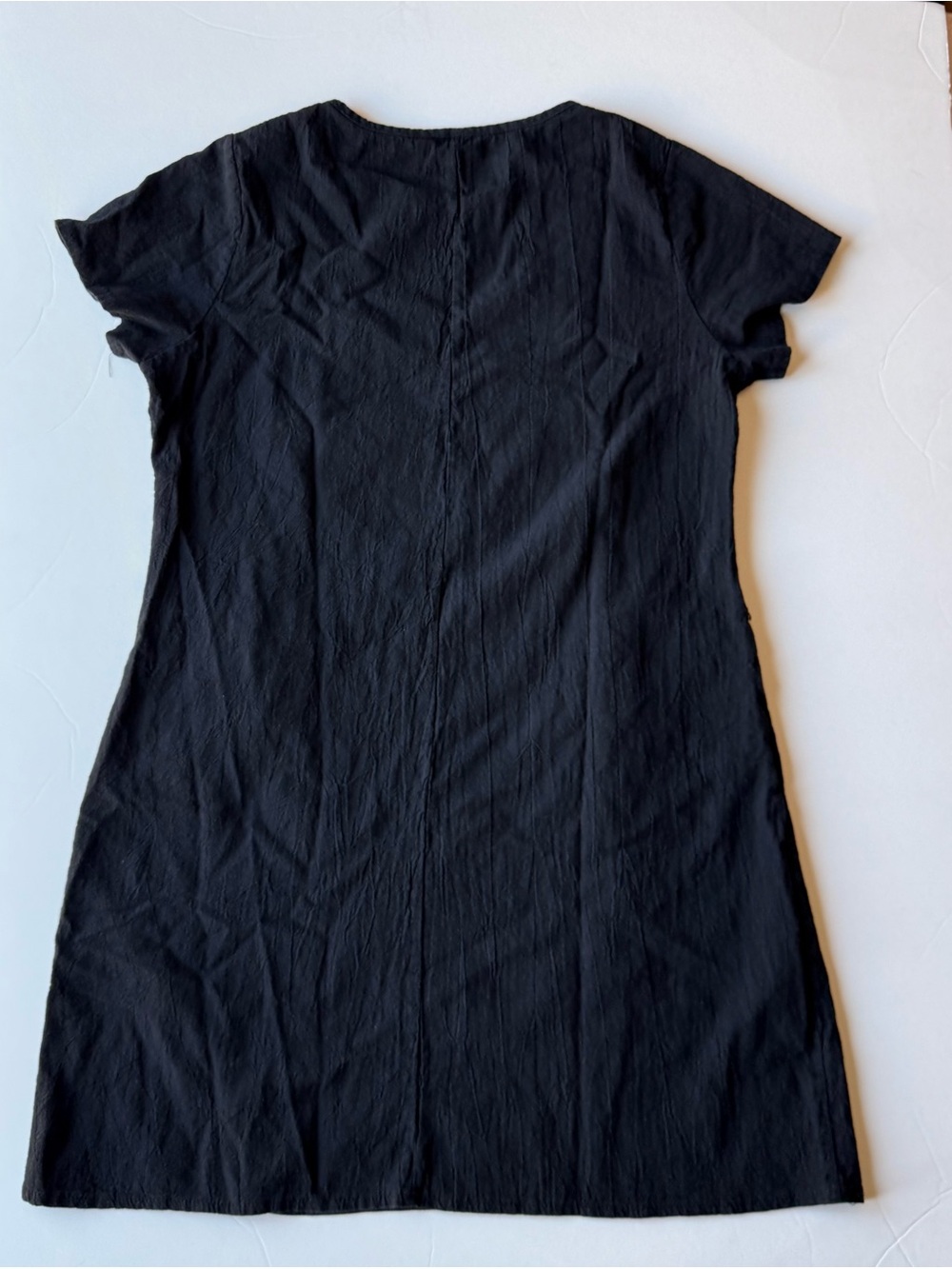 Black Short-Sleeve Pocket Shift Dress XL - Picture 3 of 8